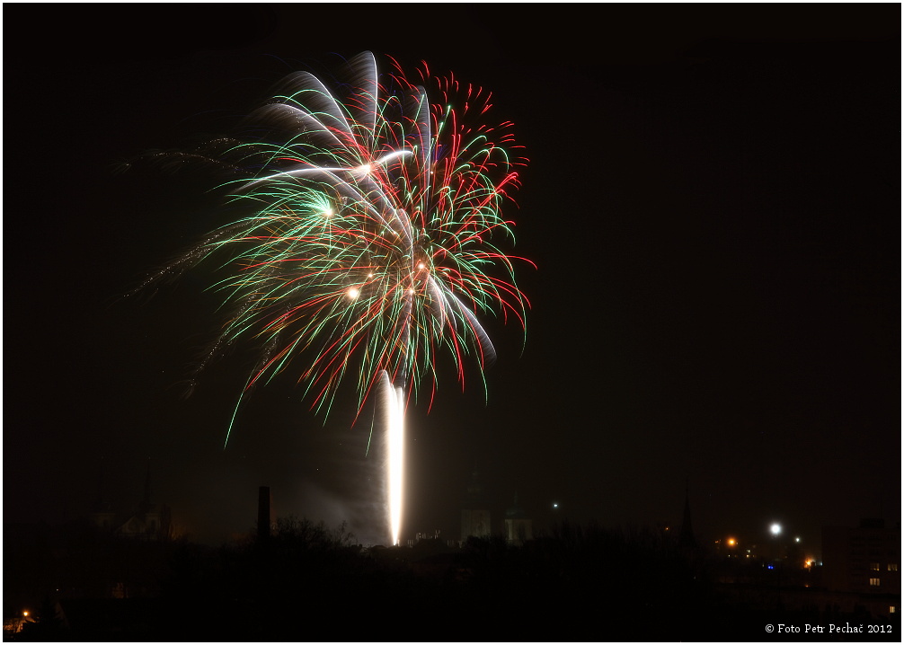 Novoroční ohňostroj v Jihlavě 2012